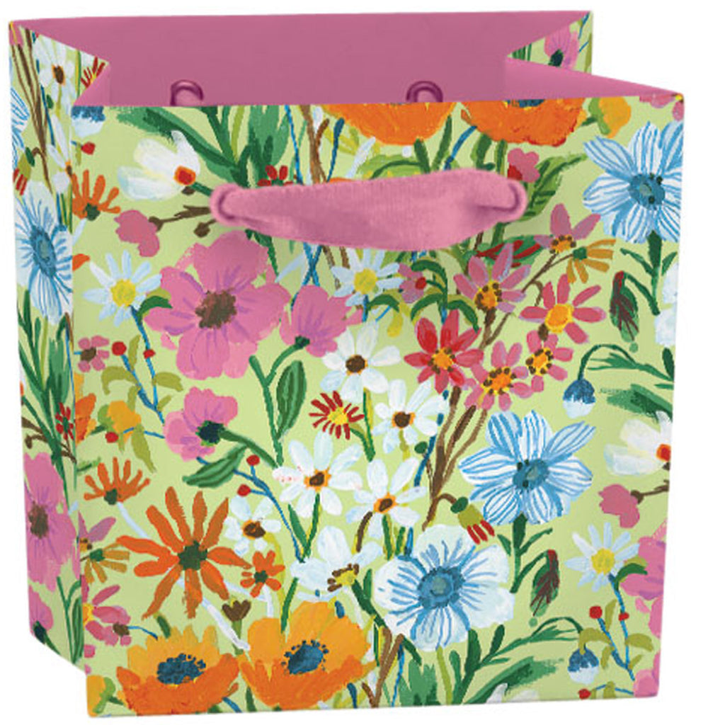 Roger la Borde Flower Field Mini Gift Bag featuring artwork by Carolyn Gavin