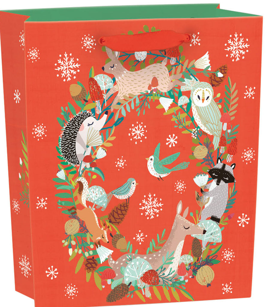 Roger la Borde Frosty Forest Gift Bag featuring artwork by Antoana Oreski