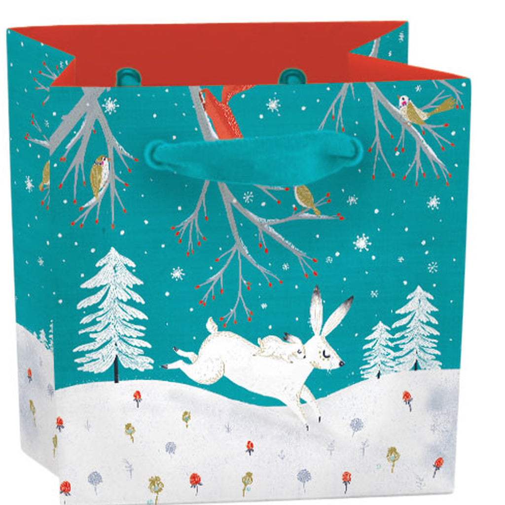Roger la Borde Frosty Forest Gift Bag featuring artwork by Antoana Oreski
