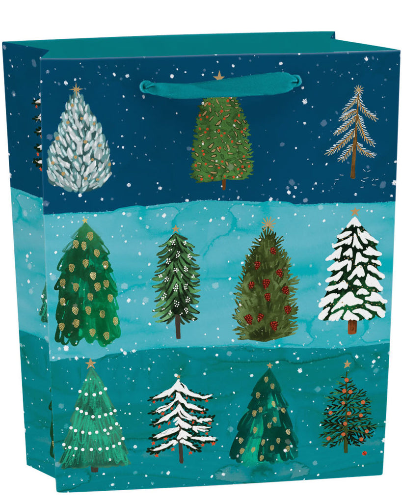 Roger la Borde Christmas Conifer Medium Gift Bag featuring artwork by Katie Vernon