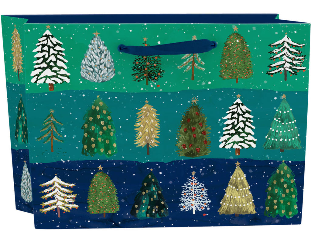 Roger la Borde Wild Winter Forest Large Landscape Gift Bag featuring artwork by Katie Vernon