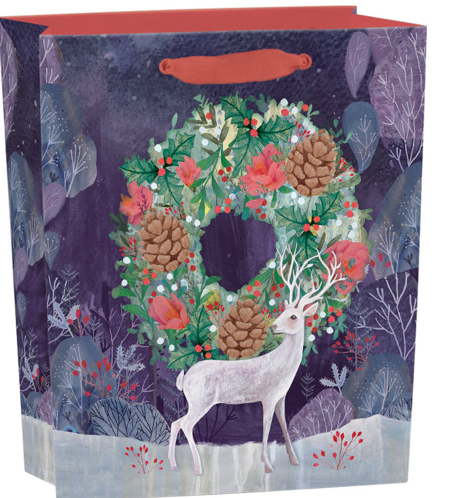 Roger la Borde Silver Stag Small Gift Bag featuring artwork by Kendra Binney