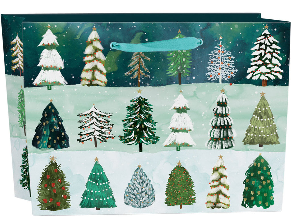Roger la Borde Festive Trees Large Landscape Gift Bag featuring artwork by Katie Vernon