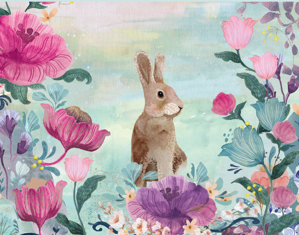 Roger la Borde White Rabbits Chic Notecard Box featuring artwork by Kendra Binney