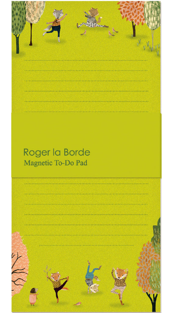 Roger la Borde Yoga in the Park Magnet Notepad featuring artwork by Katherine Quinn