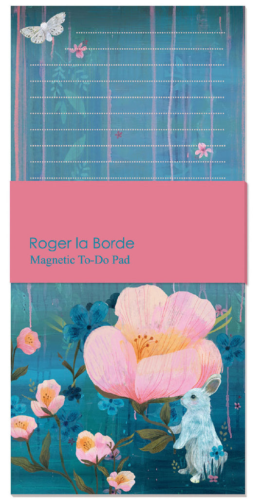 Roger la Borde White Rabbits Magnet Notepad featuring artwork by Kendra Binney