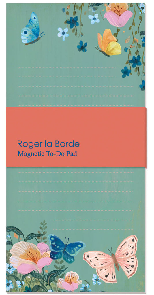 Roger la Borde Butterfly Ball Magnet Notepad featuring artwork by Kendra Binney