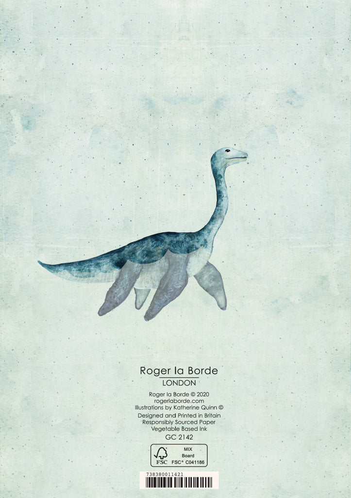 Roger la Borde Dino Mighty Greeting Card featuring artwork by Katherine Quinn