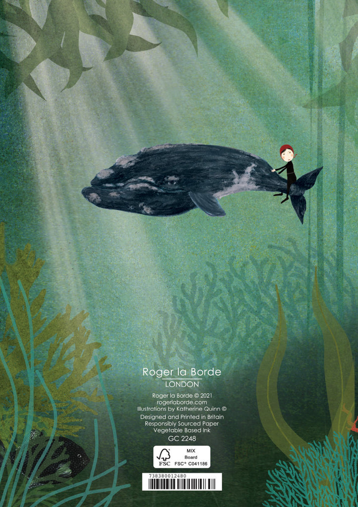 Roger la Borde Whale Song Greeting Card featuring artwork by Katherine Quinn