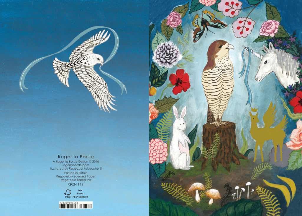 Roger la Borde Fox and Hare Petite Card featuring artwork by Rebecca Rebouche