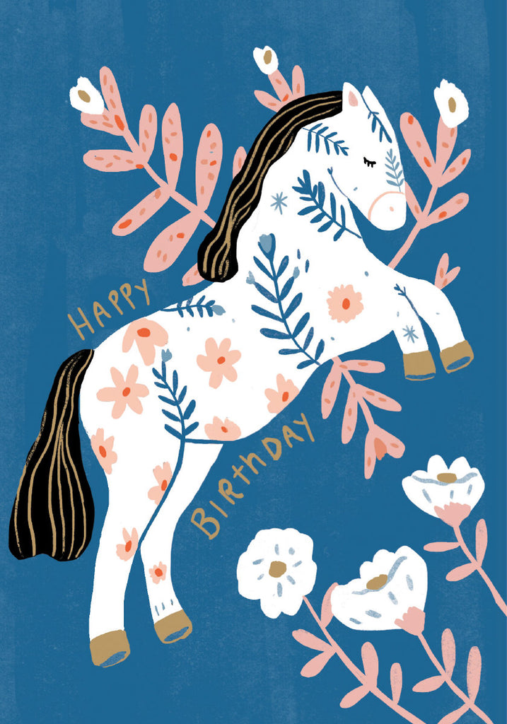 Roger la Borde Porcelain Horse Petite Card featuring artwork by Holly Jolley
