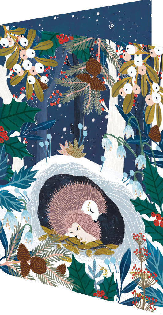 Roger la Borde Wild Wood Hideaway Lasercut Christmas Card featuring artwork by Antoana Oreski