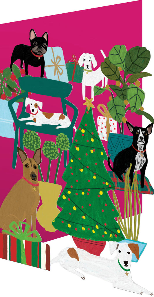 Roger la Borde Dog Palais Lasercut Christmas Card featuring artwork by Anne Bentley
