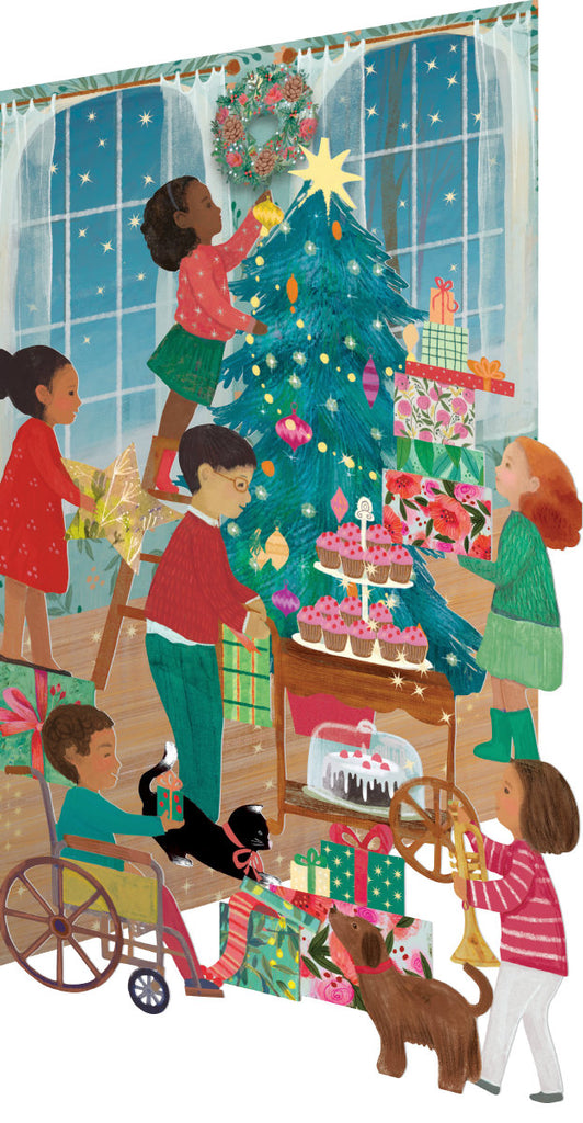Roger la Borde Christmas Party Lasercut Christmas Card featuring artwork by Kendra Binney