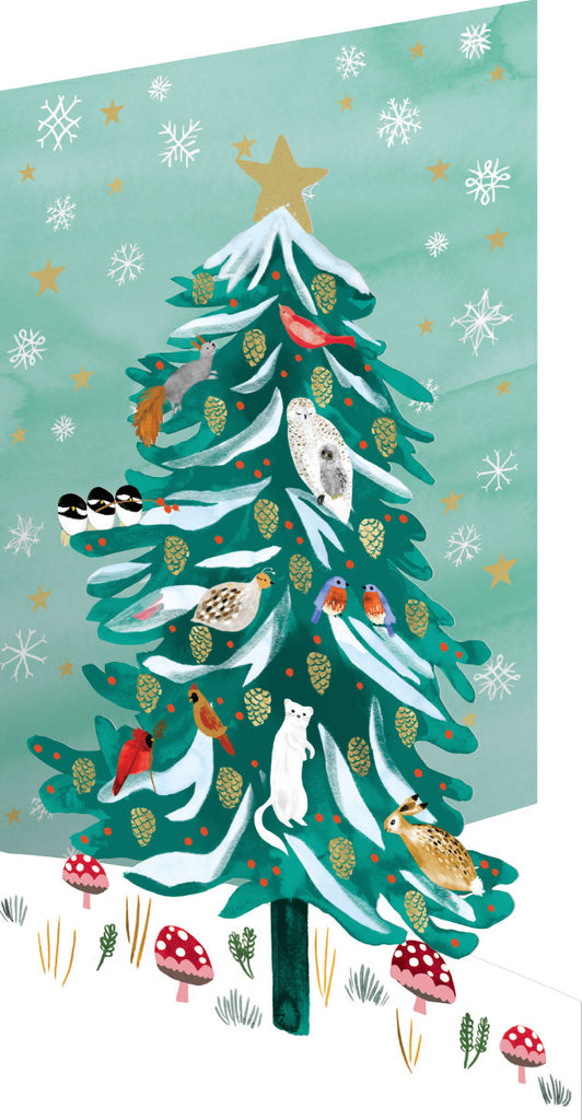Roger la Borde Christmas Conifer Lasercut Christmas Card featuring artwork by Katie Vernon