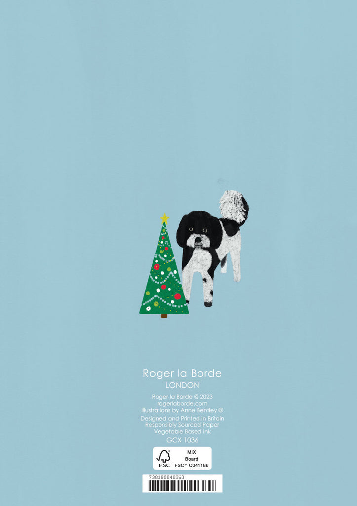 Roger la Borde Chou Chou Chien Standard Christmas Card featuring artwork by Anne Bentley