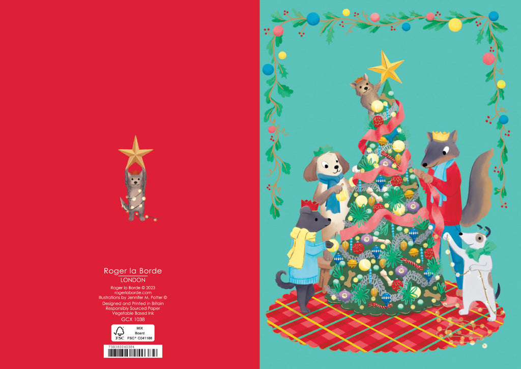 Roger la Borde Animal Crackers Standard Christmas Card featuring artwork by Jennifer M Potter