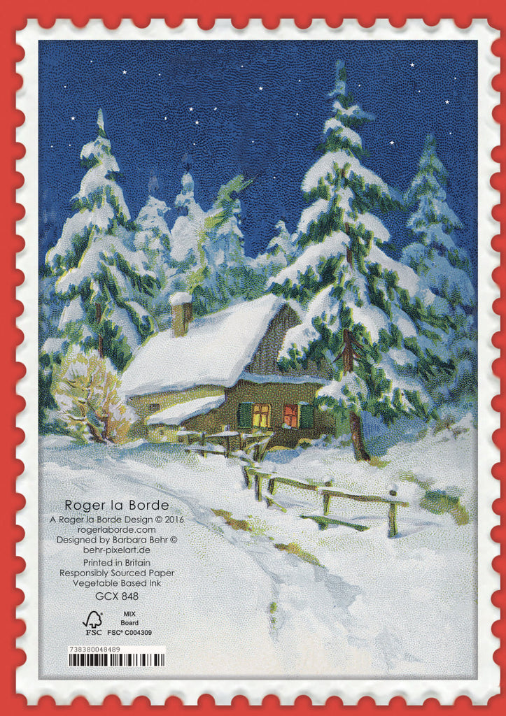 Roger la Borde Vintage Christmas Greeting Card featuring artwork by Barbara Behr