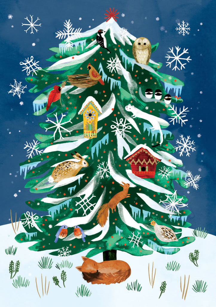 Roger la Borde Christmas Conifer Greeting Card featuring artwork by Katie Vernon