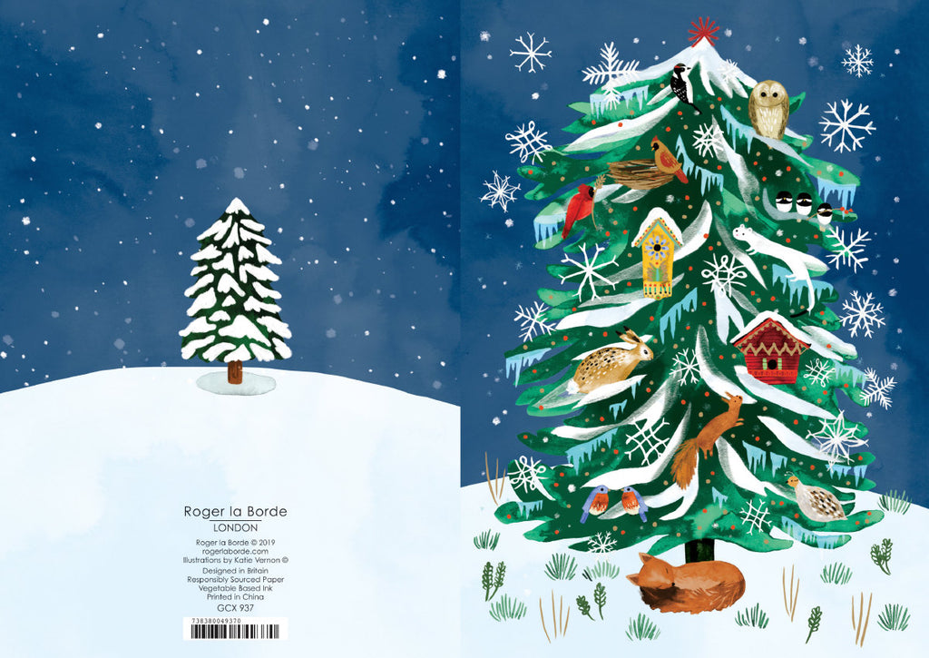 Roger la Borde Christmas Conifer Greeting Card featuring artwork by Katie Vernon