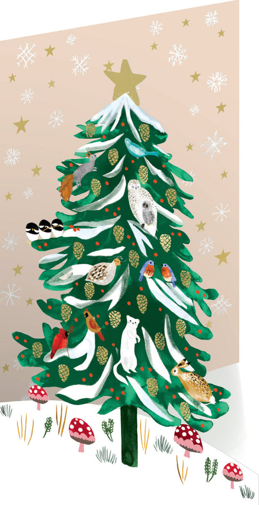 Roger la Borde Christmas Conifer Lasercut Card featuring artwork by Katie Vernon