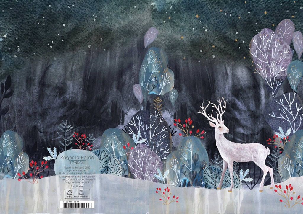 Roger la Borde Silver Stag Greeting Card featuring artwork by Kendra Binney