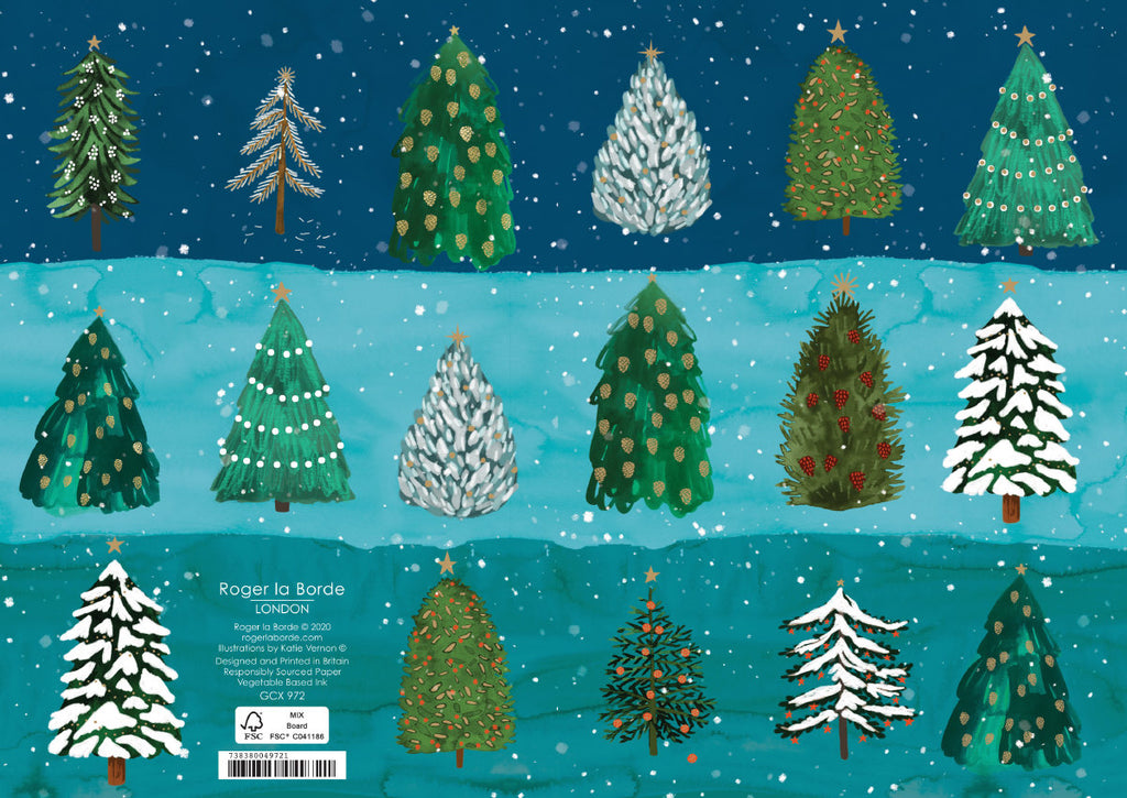 Roger la Borde Christmas Conifer Greeting Card featuring artwork by Katie Vernon