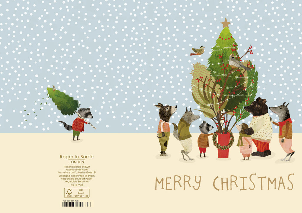 Roger la Borde Christmas Procession Greeting Card featuring artwork by Katherine Quinn