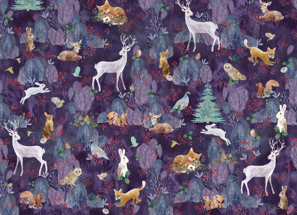 Roger la Borde Silver Stag Reversible Wrap featuring artwork by Kendra Binney