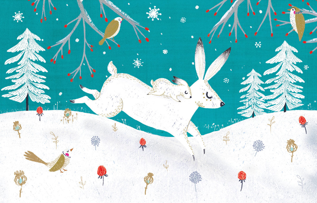 Roger la Borde Frosty Forest Notecard featuring artwork by Antoana Oreski
