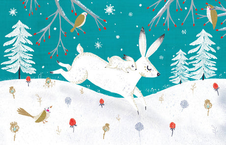 Roger la Borde Frosty Forest Notecard featuring artwork by Antoana Oreski