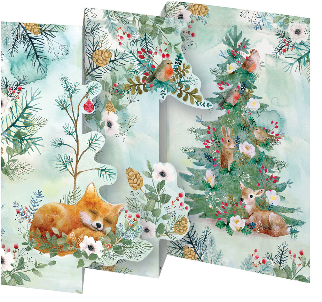 Roger la Borde Christmas Tree Trifold Notecard featuring artwork by Kendra Binney