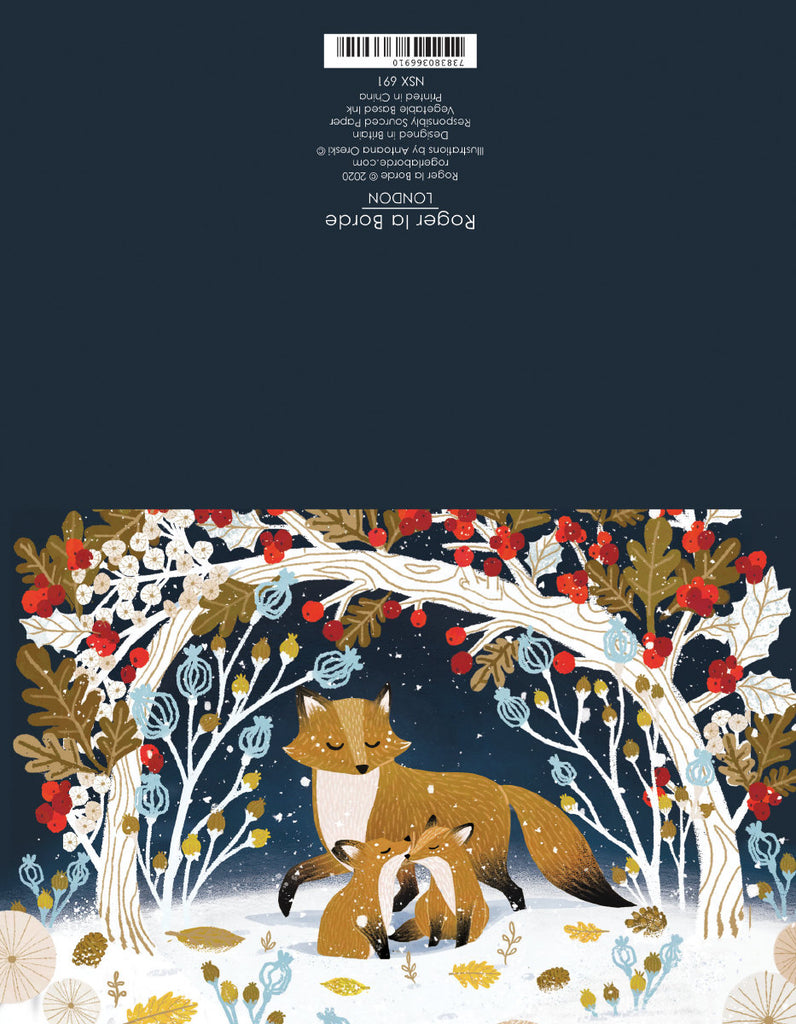 Roger la Borde Frosty Forest Notecard featuring artwork by Antoana Oreski