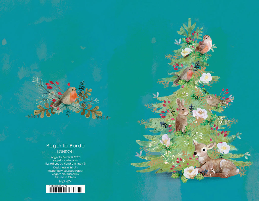 Roger la Borde Christmas Tree Notecard featuring artwork by Kendra Binney