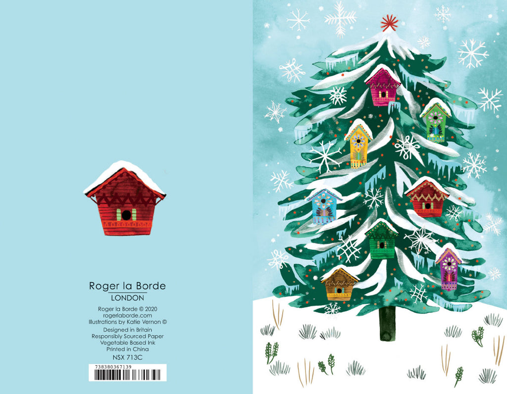 Roger la Borde Christmas Conifer Notecard featuring artwork by Katie Vernon