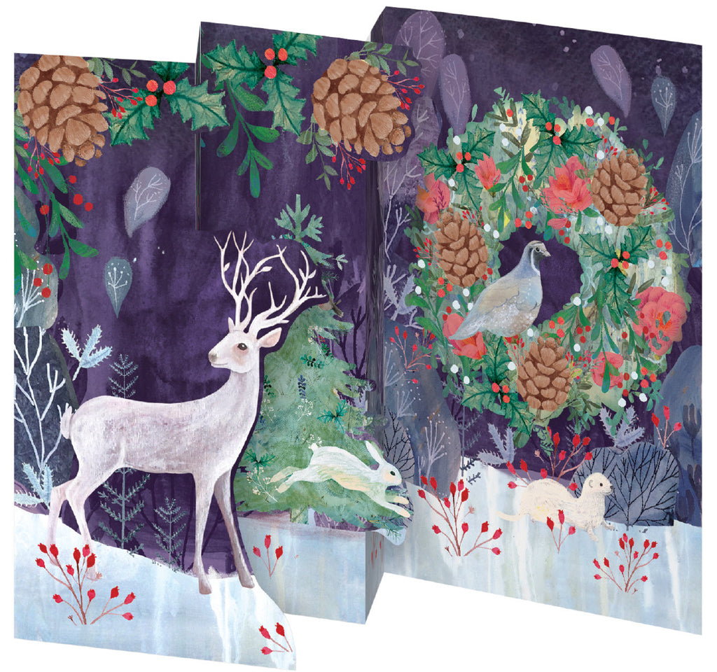 Roger la Borde Silver Stag Trifold Notecard featuring artwork by Kendra Binney