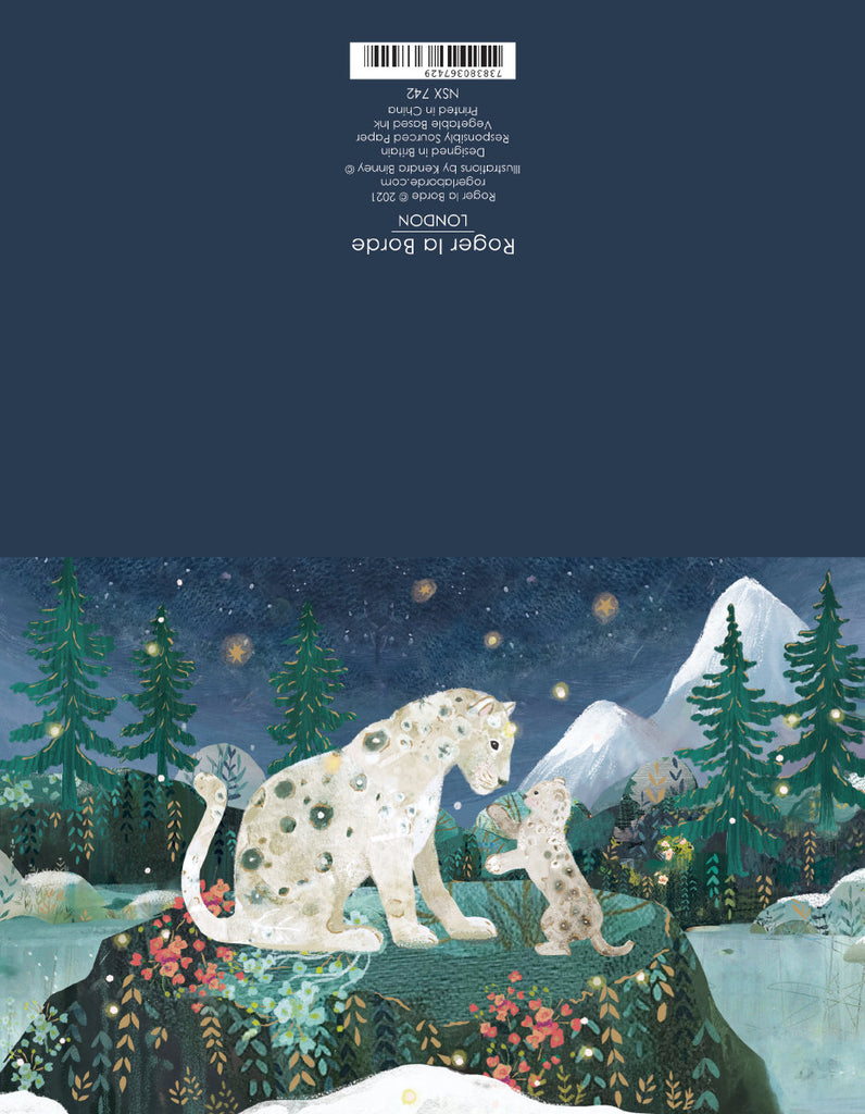 Roger la Borde Snow Leopard Notecard featuring artwork by Kendra Binney