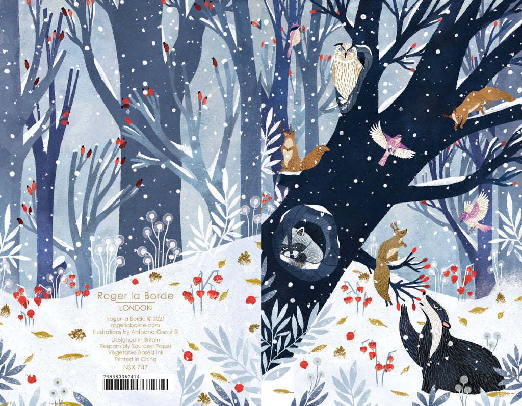 Roger la Borde Frosty Forest Gold Foil Card Pack featuring artwork by Antoana Oreski