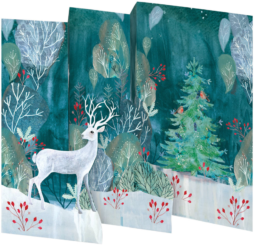 Roger la Borde Silver Stag Tri-fold Card Pack featuring artwork by Katie Vernon