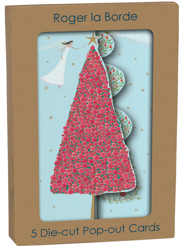 Roger la Borde Christmas Tree Tri-fold Card Pack featuring artwork by Roger la Borde