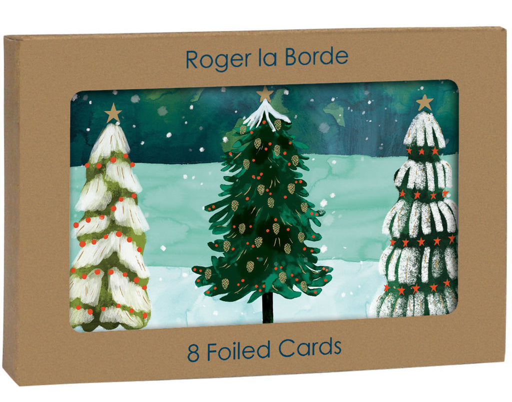 Roger la Borde Wild Winter Forest Gold Foil Card Pack featuring artwork by Katie Vernon