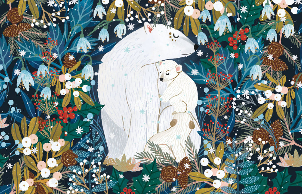 Roger la Borde Polar Bear Bower Gold Foil Card Pack featuring artwork by Antoana Oreski