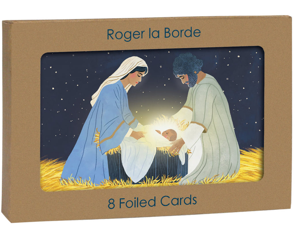 Roger la Borde Away in the Manger Gold Foil Card Pack featuring artwork by Antoana Oreski