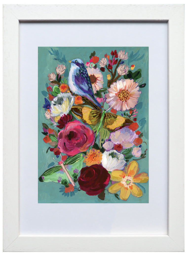 Wild Batik Bouquet Framed Print