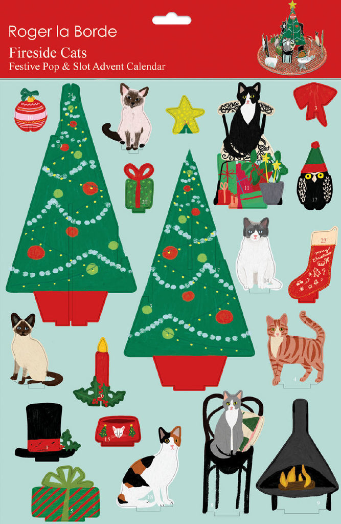 Roger la Borde Cat and Dog Palais Pop & Slot 3D Advent Calendar featuring artwork by Anne Bentley