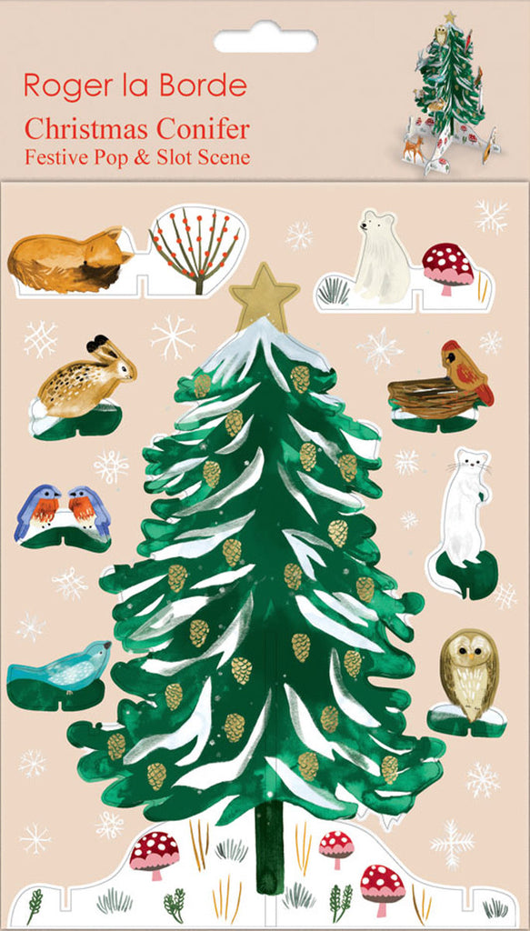 Roger la Borde Christmas Conifer Pop & Slot featuring artwork by Katie Vernon