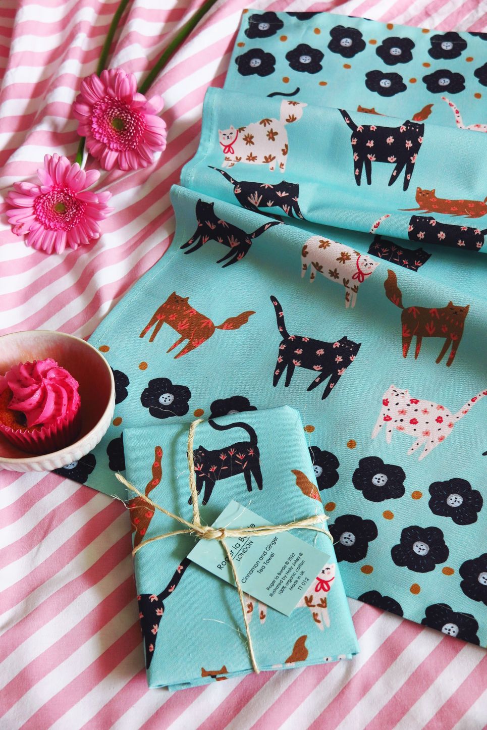 Cinnamon and Ginger Cats Tea Towel