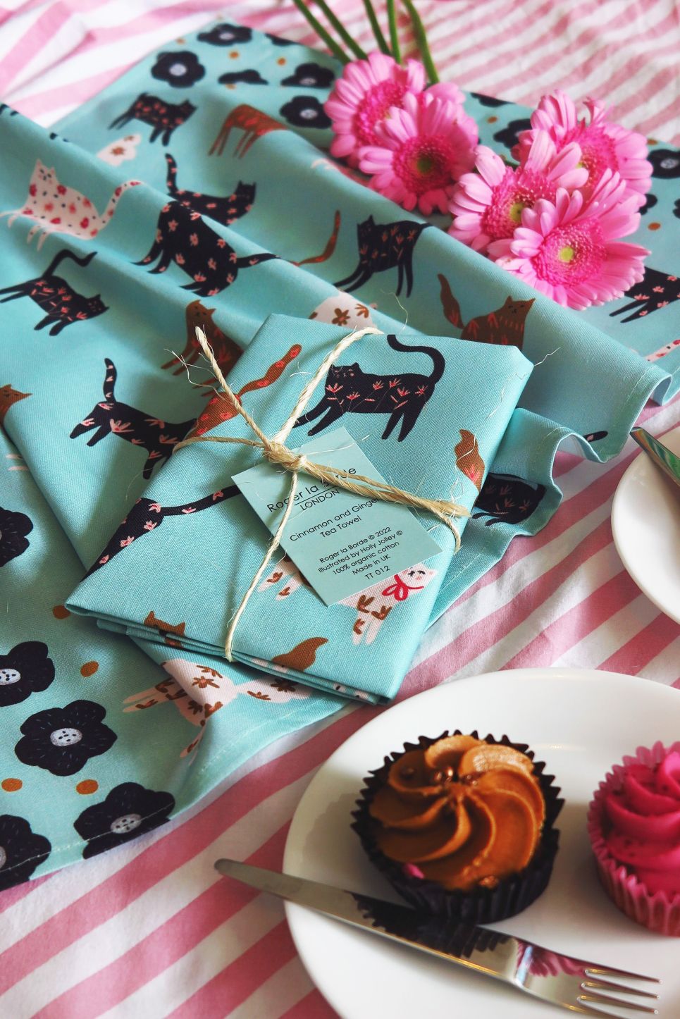 Cinnamon and Ginger Cats Tea Towel