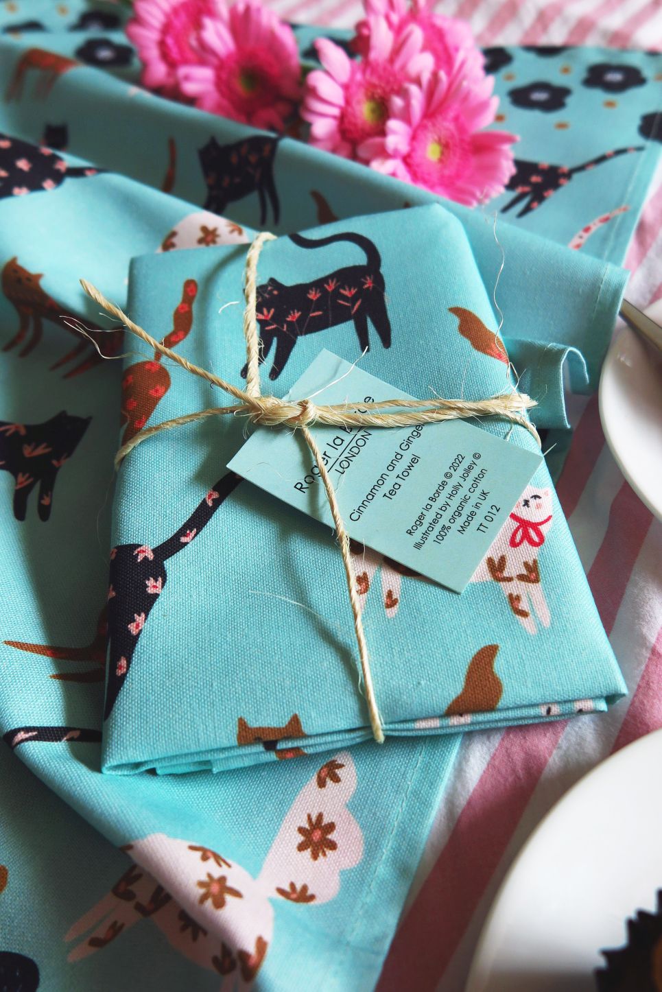 Cinnamon and Ginger Cats Tea Towel