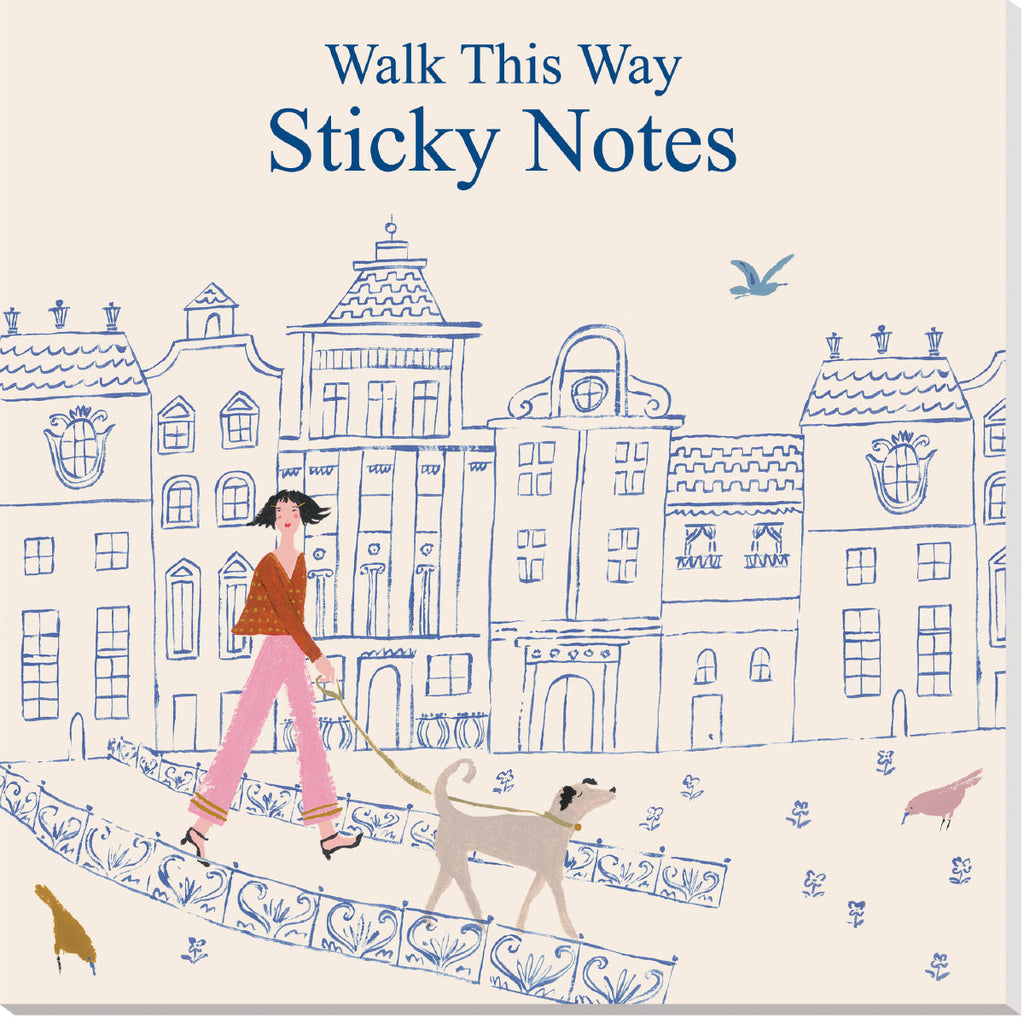 Roger la Borde Walk This Way Sticky Notepad featuring artwork by Emily Isabella